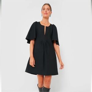 POMANDER PLACE x TUCKERNUCK Finley Flutter Sleeve Dress | Black Mini XS